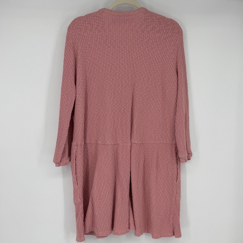 Free People Beach Pink Blossom Button Up T-shirt Mini Dress Oversized Boho - Picture 3 of 7
